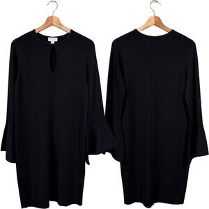Carlisle New York Keyhole Knit Knee Length Dress Women XS Black LBD Classic NWOT